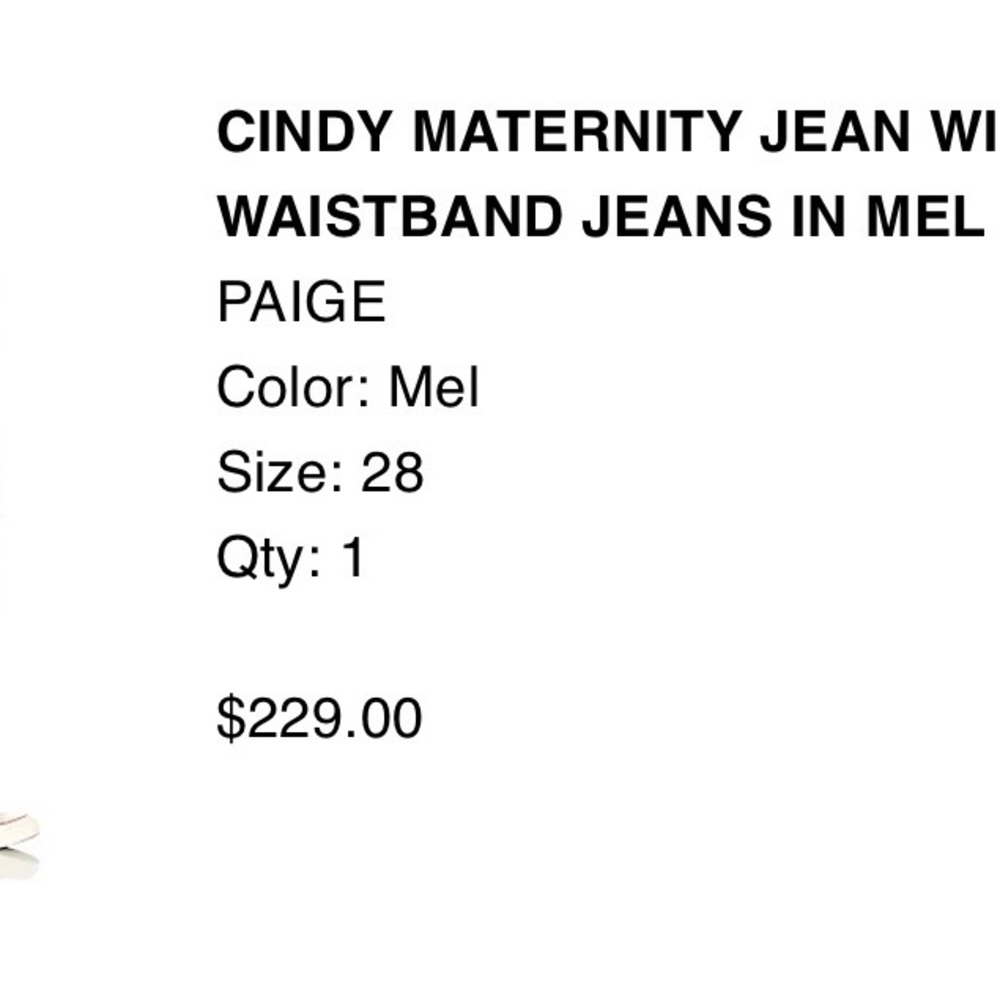 Paige Cindy Maternity Jeans Mel Size 28 - Picture 6 of 6